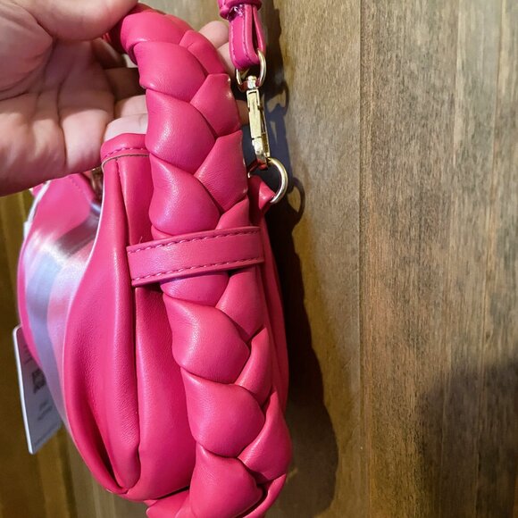 Urban Expressions Vegan Leather Braided Purse/Crossbody Hot Pink. Rare 27947 NWT - Picture 6 of 12